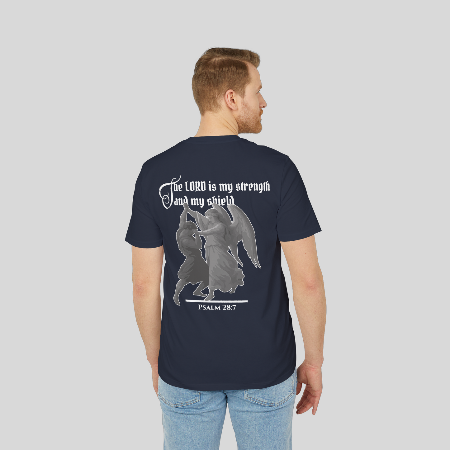 Strength and Shield - Men's T-Shirt (Dark Edition) Navy