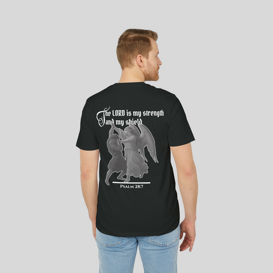 Strength and Shield - Men's T-Shirt (Dark Edition) Black