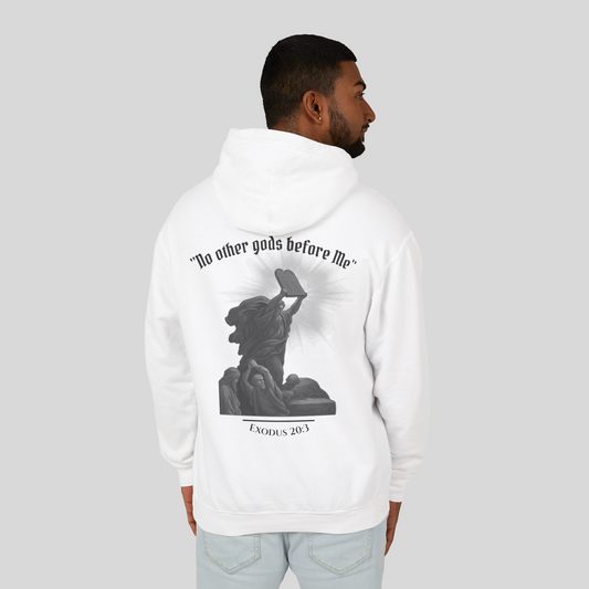 Moses Ten Commandments - Men's Hoodie (Light Edition) White