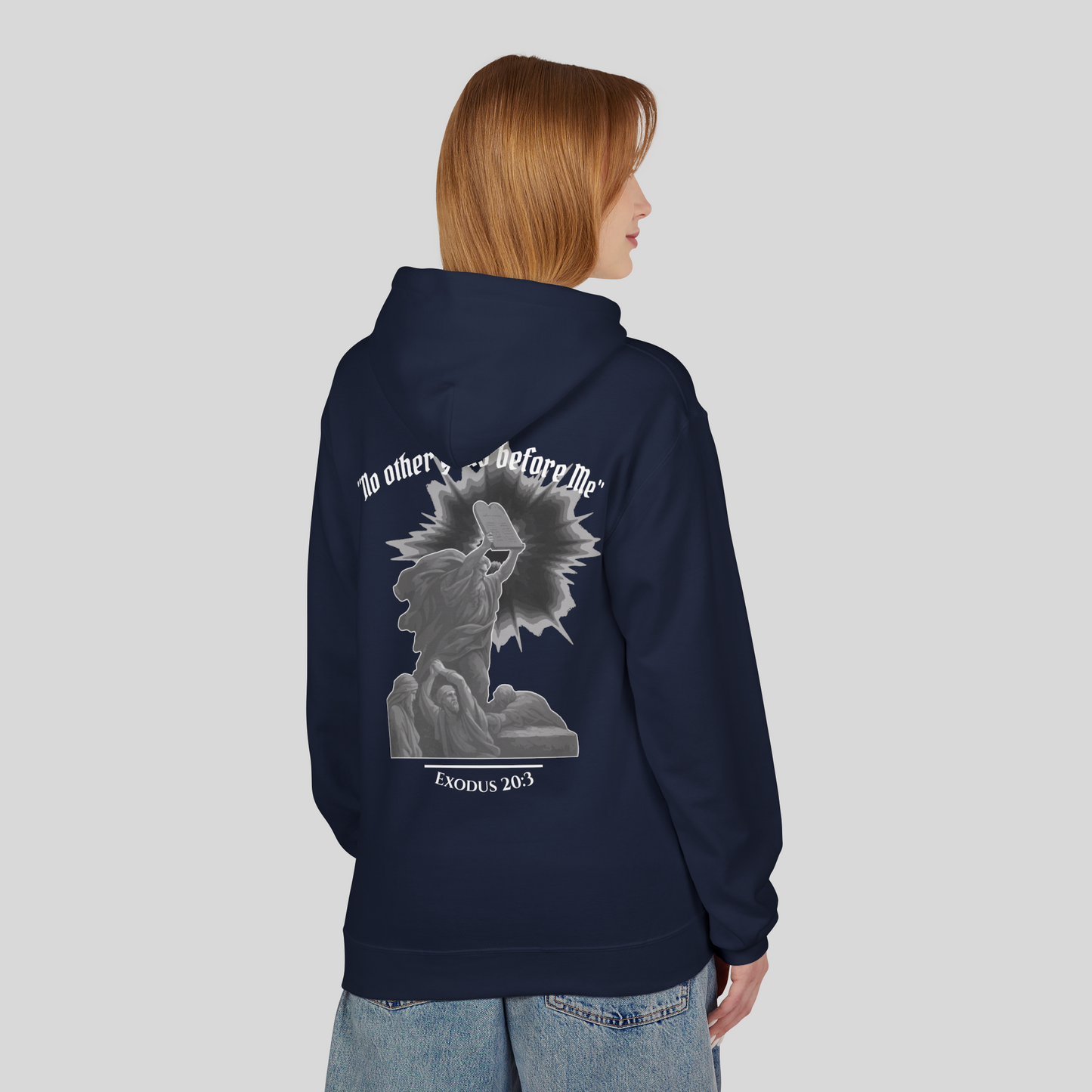 Moses Ten Commandments - Women's Hoodie (Dark Edition) Navy